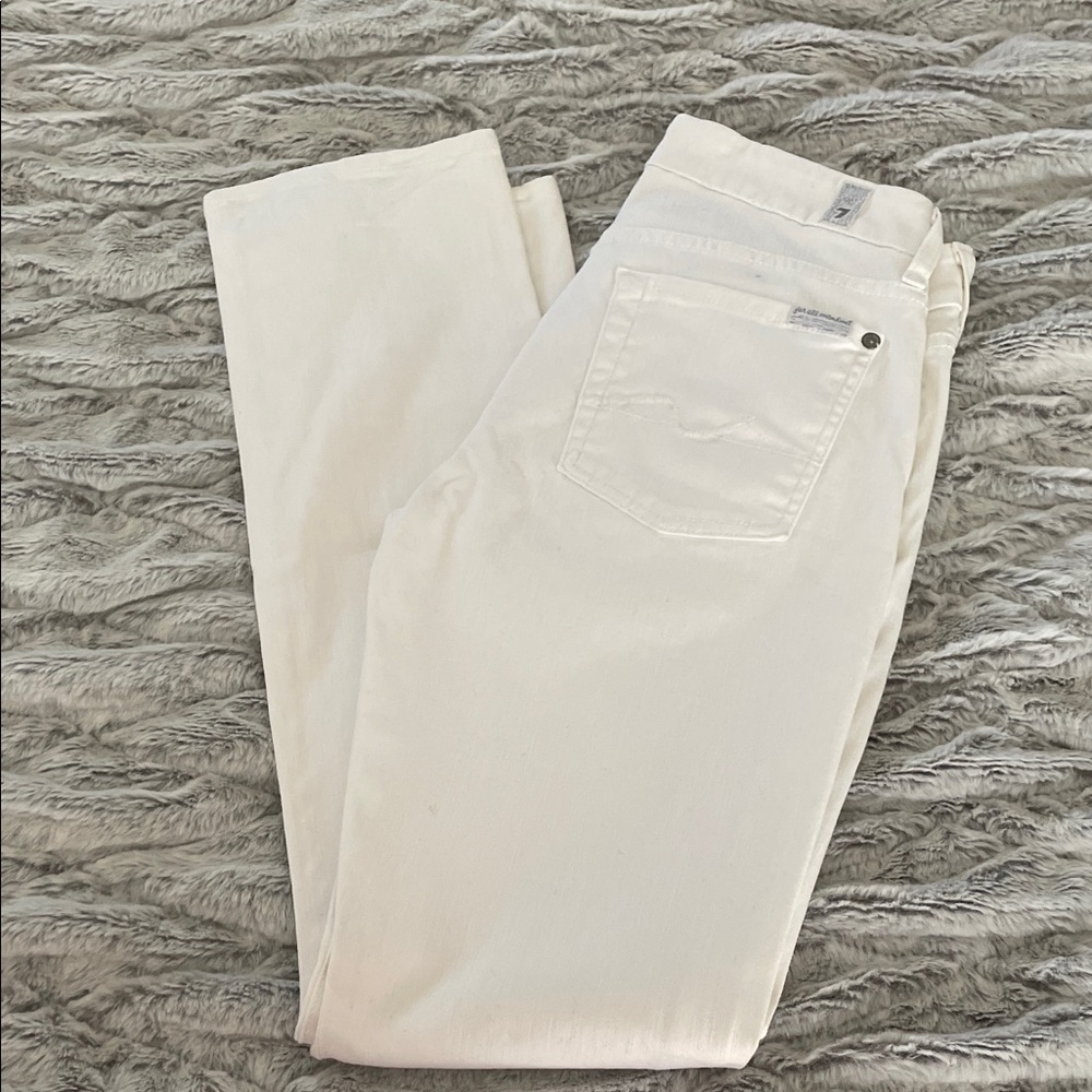 7 For All Mankind High-Rise White Jeans